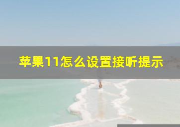 苹果11怎么设置接听提示