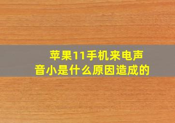 苹果11手机来电声音小是什么原因造成的