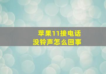 苹果11接电话没铃声怎么回事