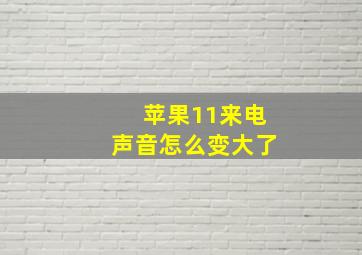 苹果11来电声音怎么变大了