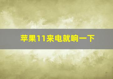 苹果11来电就响一下