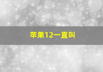 苹果12一直叫