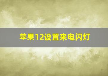 苹果12设置来电闪灯