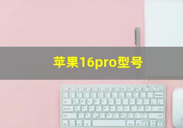 苹果16pro型号