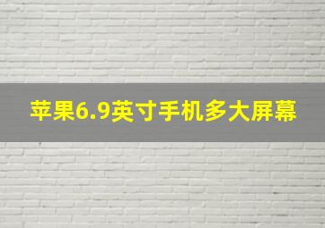 苹果6.9英寸手机多大屏幕