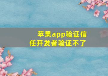 苹果app验证信任开发者验证不了