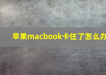 苹果macbook卡住了怎么办