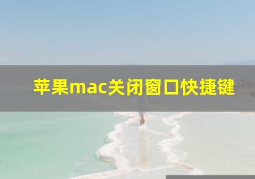 苹果mac关闭窗口快捷键