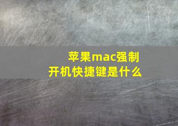 苹果mac强制开机快捷键是什么