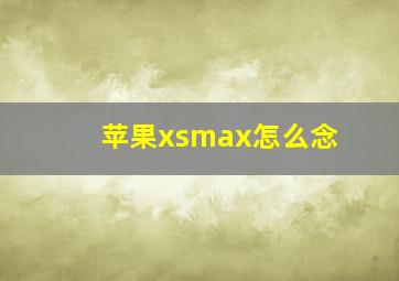 苹果xsmax怎么念