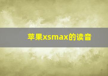 苹果xsmax的读音