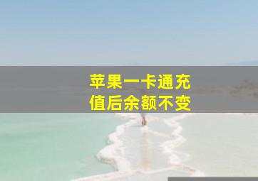 苹果一卡通充值后余额不变