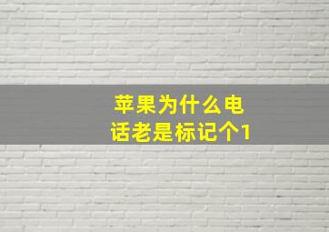 苹果为什么电话老是标记个1