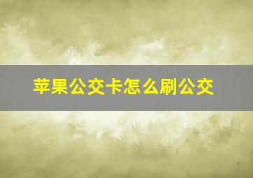 苹果公交卡怎么刷公交