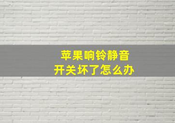 苹果响铃静音开关坏了怎么办