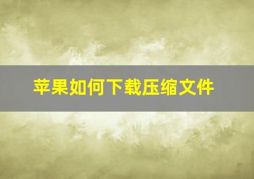 苹果如何下载压缩文件