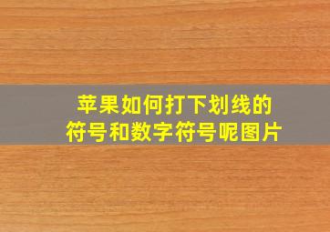 苹果如何打下划线的符号和数字符号呢图片