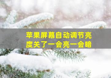 苹果屏幕自动调节亮度关了一会亮一会暗