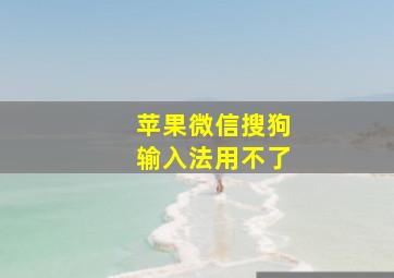 苹果微信搜狗输入法用不了