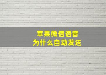 苹果微信语音为什么自动发送