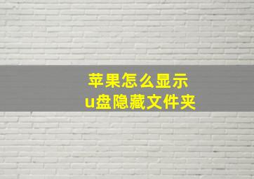 苹果怎么显示u盘隐藏文件夹