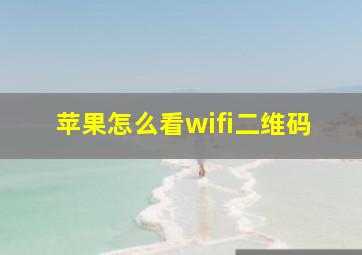 苹果怎么看wifi二维码