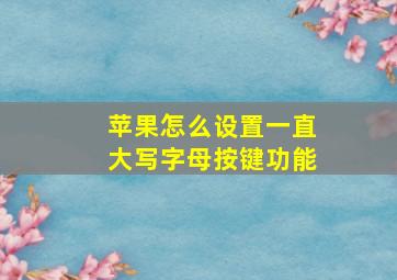 苹果怎么设置一直大写字母按键功能