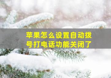 苹果怎么设置自动拨号打电话功能关闭了