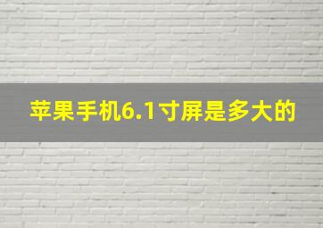 苹果手机6.1寸屏是多大的