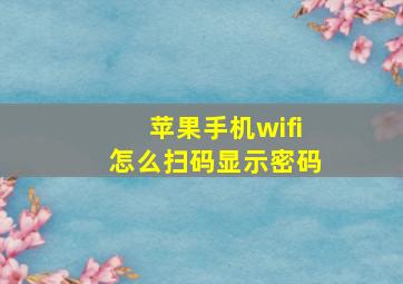 苹果手机wifi怎么扫码显示密码