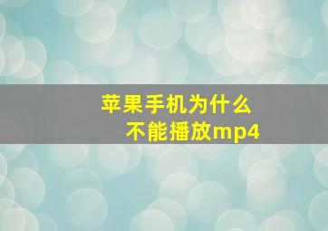 苹果手机为什么不能播放mp4