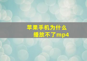 苹果手机为什么播放不了mp4