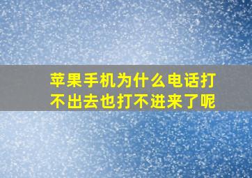 苹果手机为什么电话打不出去也打不进来了呢