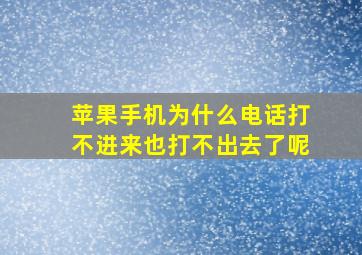 苹果手机为什么电话打不进来也打不出去了呢