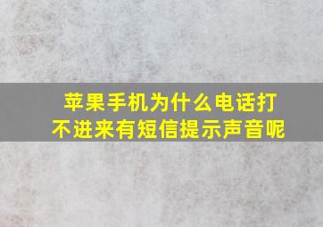 苹果手机为什么电话打不进来有短信提示声音呢