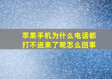 苹果手机为什么电话都打不进来了呢怎么回事