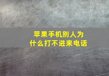 苹果手机别人为什么打不进来电话