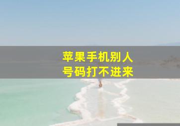 苹果手机别人号码打不进来