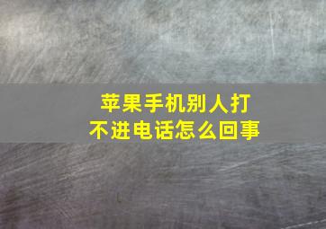 苹果手机别人打不进电话怎么回事