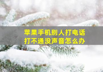 苹果手机别人打电话打不通没声音怎么办