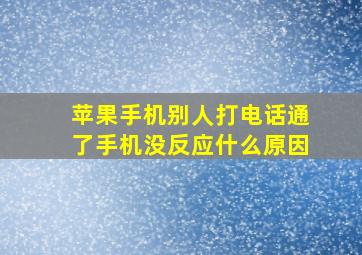 苹果手机别人打电话通了手机没反应什么原因