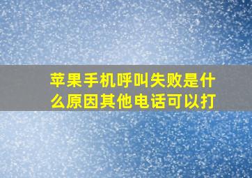 苹果手机呼叫失败是什么原因其他电话可以打