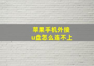 苹果手机外接u盘怎么连不上