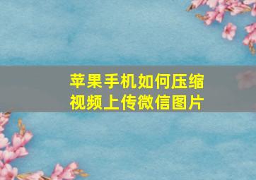 苹果手机如何压缩视频上传微信图片