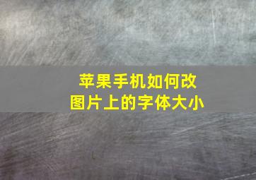 苹果手机如何改图片上的字体大小