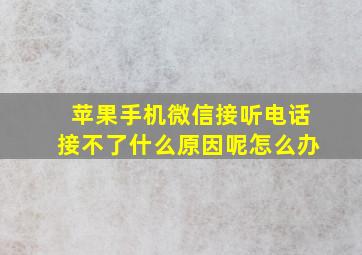 苹果手机微信接听电话接不了什么原因呢怎么办