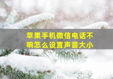 苹果手机微信电话不响怎么设置声音大小