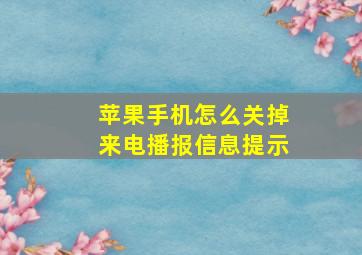 苹果手机怎么关掉来电播报信息提示