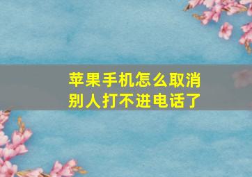 苹果手机怎么取消别人打不进电话了