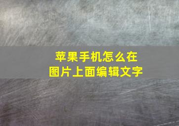 苹果手机怎么在图片上面编辑文字